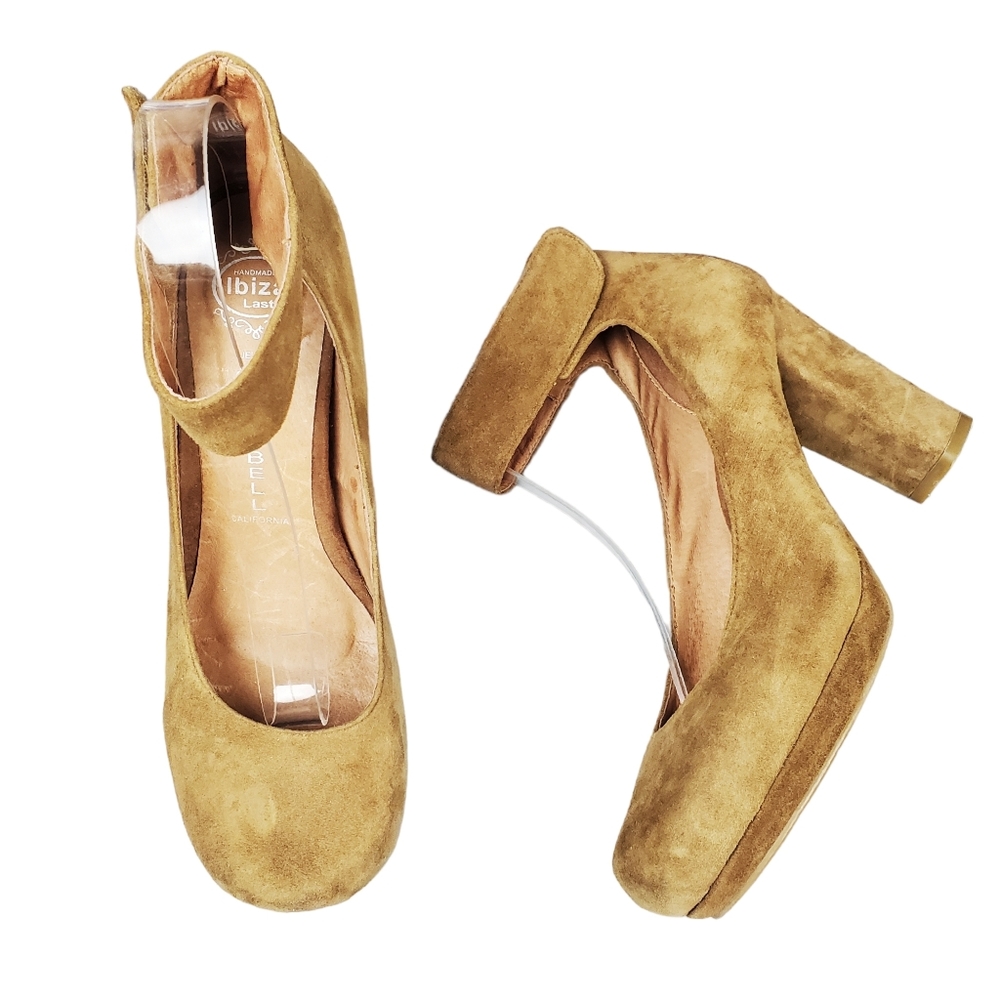 Jeffrey Campbell Tan Suede Leather Ankle Strap Heels Size 10
